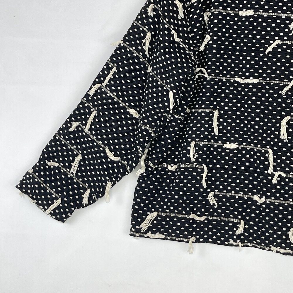 1980s VTG Women’s Jacket size L New Directions Black Textured Abstract Tassel - Picture 12 of 15